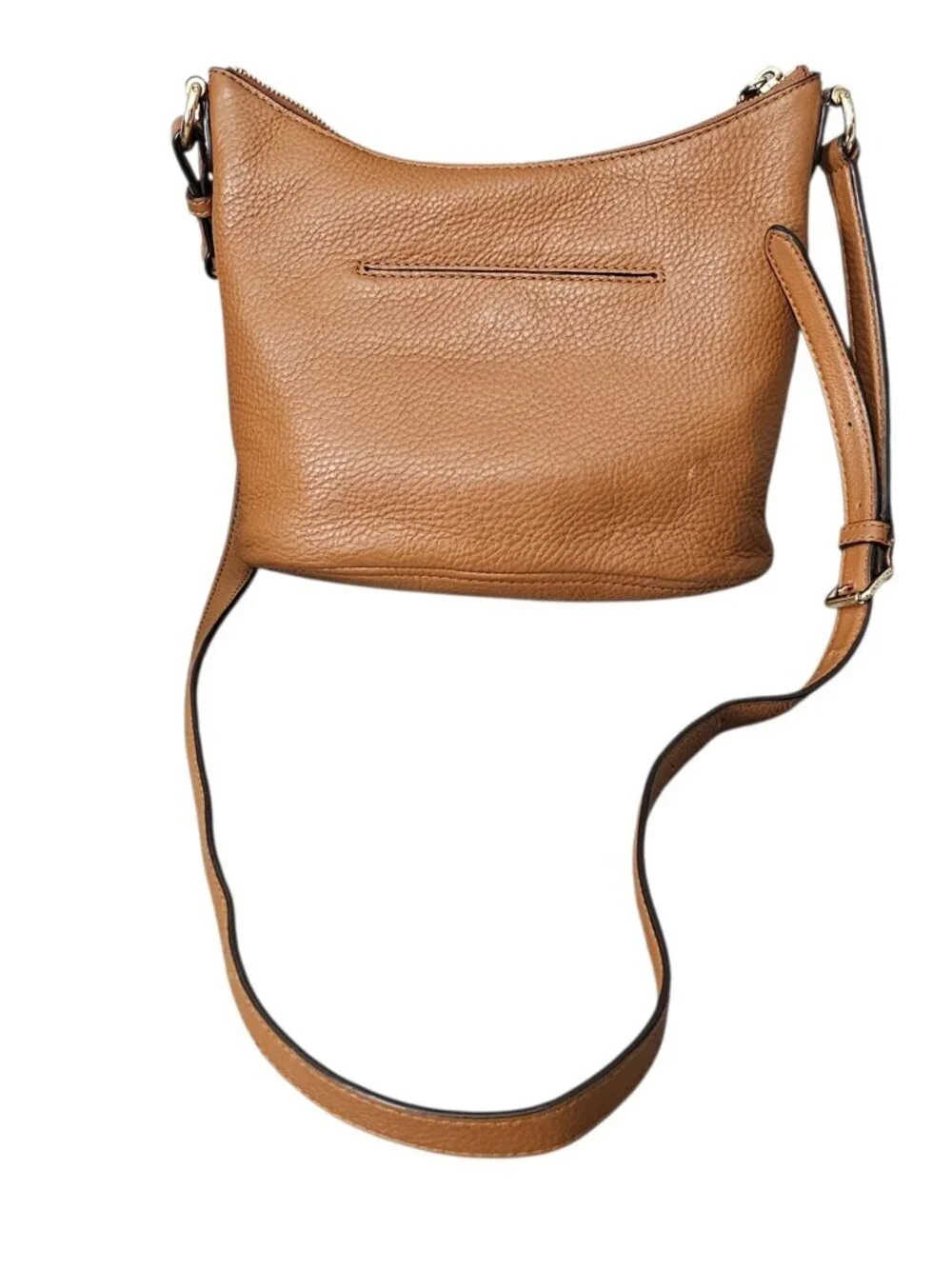 Michael Kors Lupita Pebble Leather Hobo Messenger Shoulder Bag COA Brown